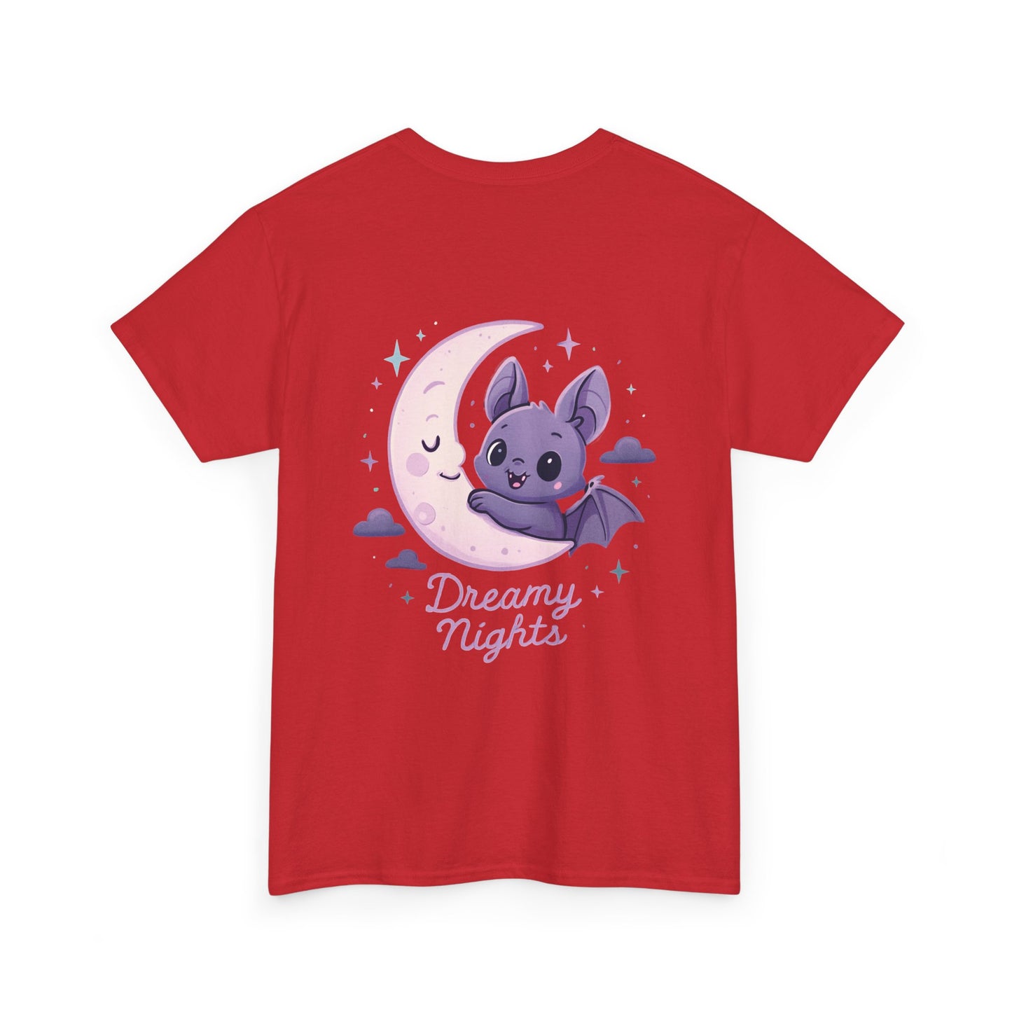 Cute Bat & Moon Unisex Tee for Dreamy Nights, Halloween T-Shirt, Magical Gift, Kids & Adults, Cozy Casual Outfit