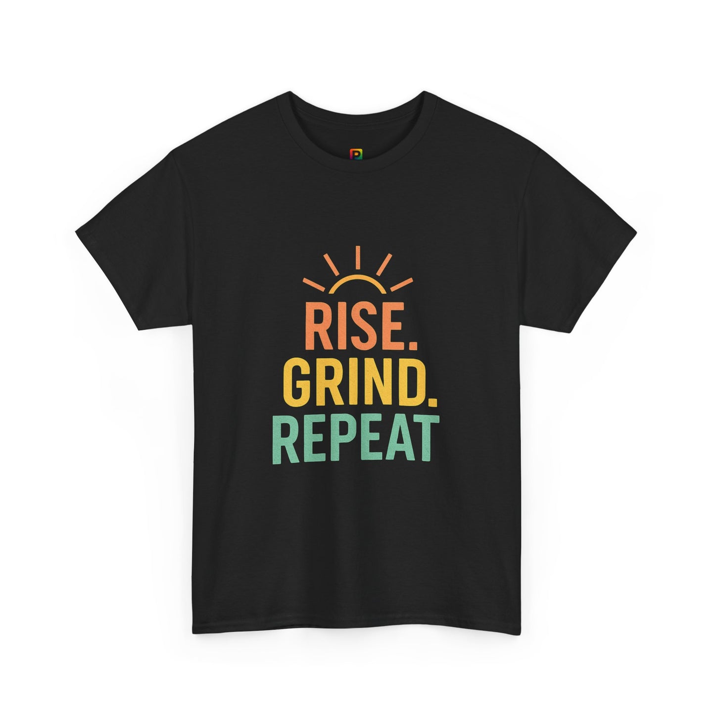 Stay Motivated with Our 'Rise. Grind. Repeat.' Unisex Heavy Cotton Tee - Perfect for Fitness Enthusiasts, Casual Wear, and Gift Ideas!