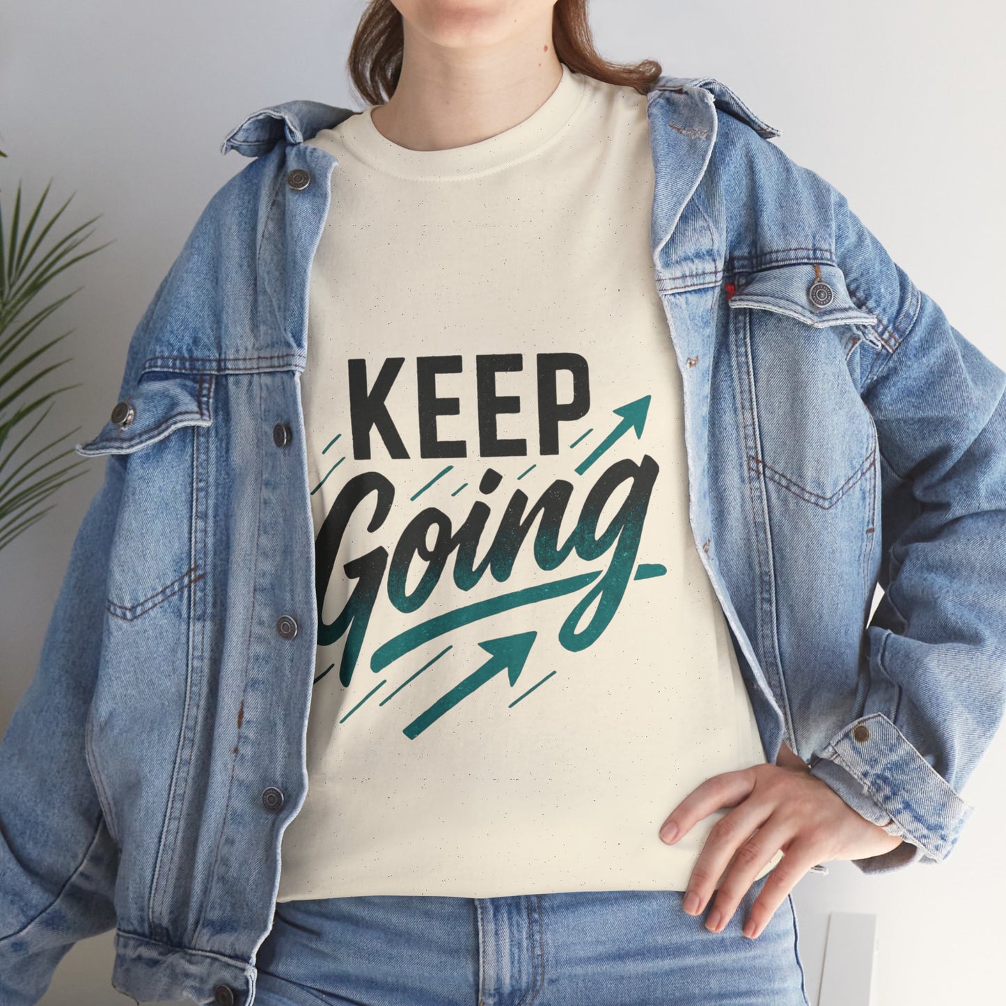 Motivational Unisex Heavy Cotton Tee - Keep Going, Inspirational Shirt, Gift for Friends, Positive Affirmation Apparel, Casual Wear