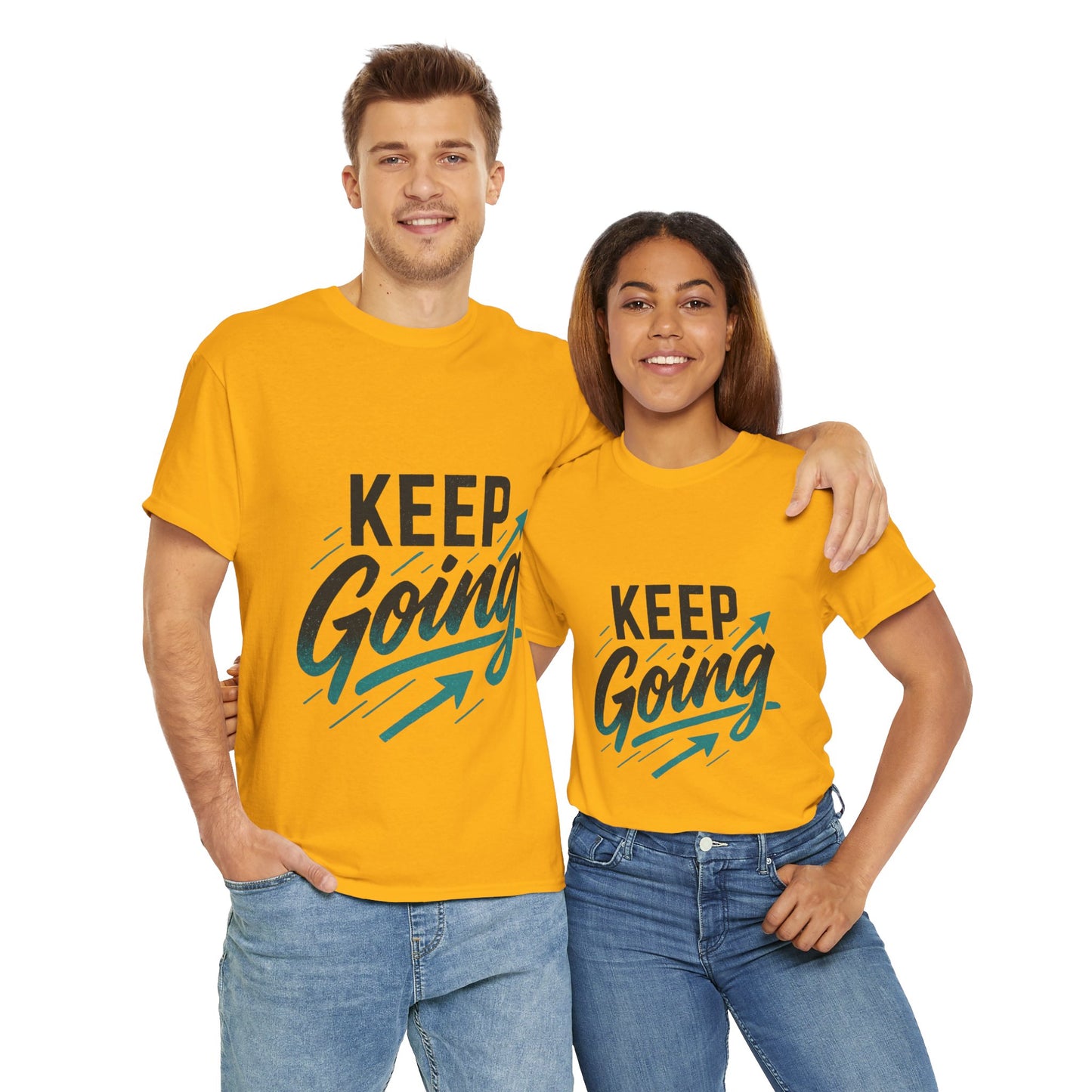 Motivational Unisex Heavy Cotton Tee - Keep Going, Inspirational Shirt, Gift for Friends, Positive Affirmation Apparel, Casual Wear