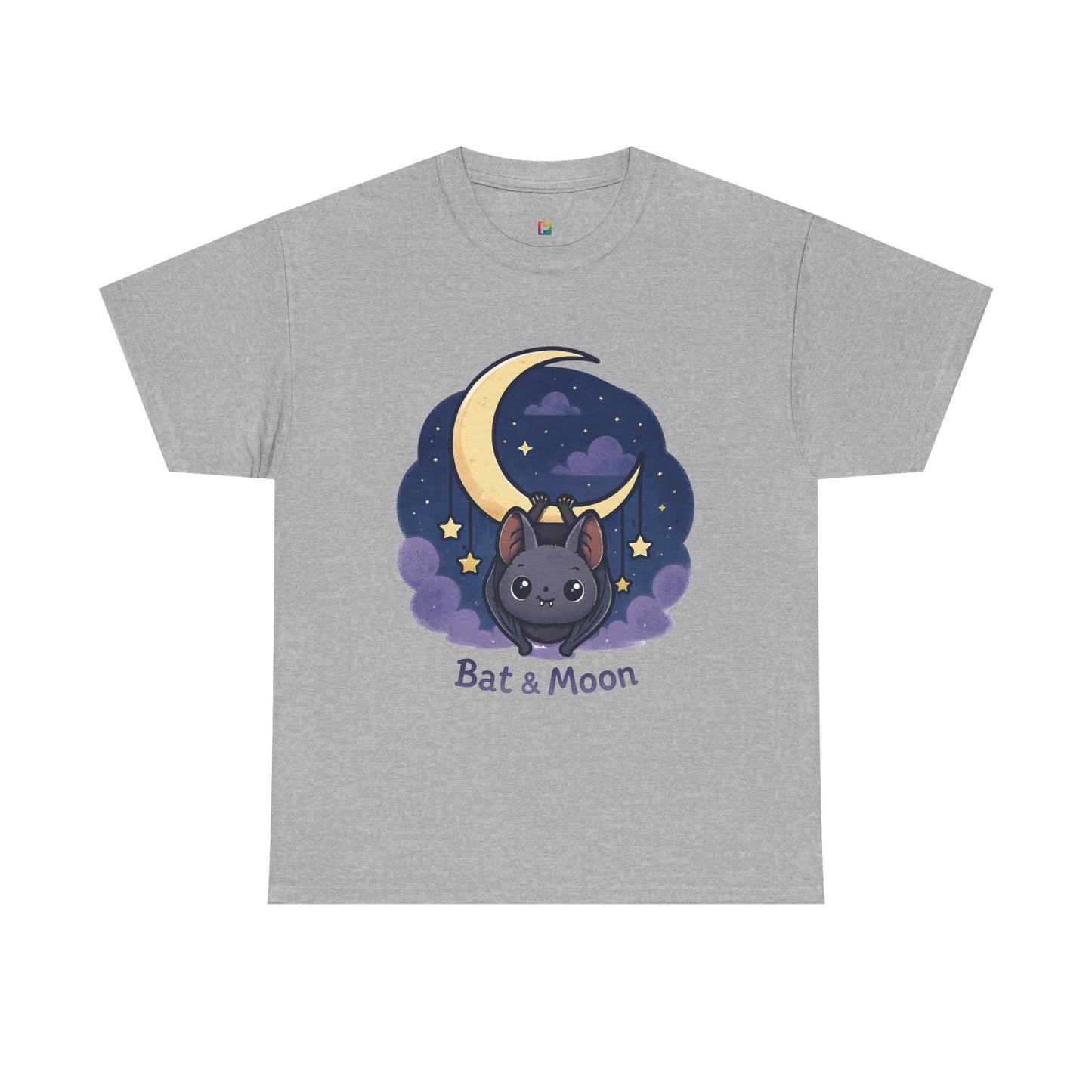 Cute Bat & Moon Unisex Tee for Dreamy Nights, Halloween T-Shirt, Magical Gift, Kids & Adults, Cozy Casual Outfit