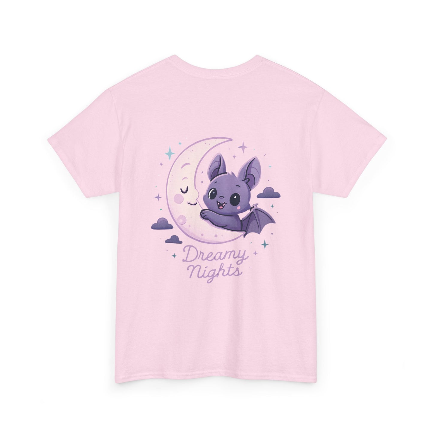 Cute Bat & Moon Unisex Tee for Dreamy Nights, Halloween T-Shirt, Magical Gift, Kids & Adults, Cozy Casual Outfit