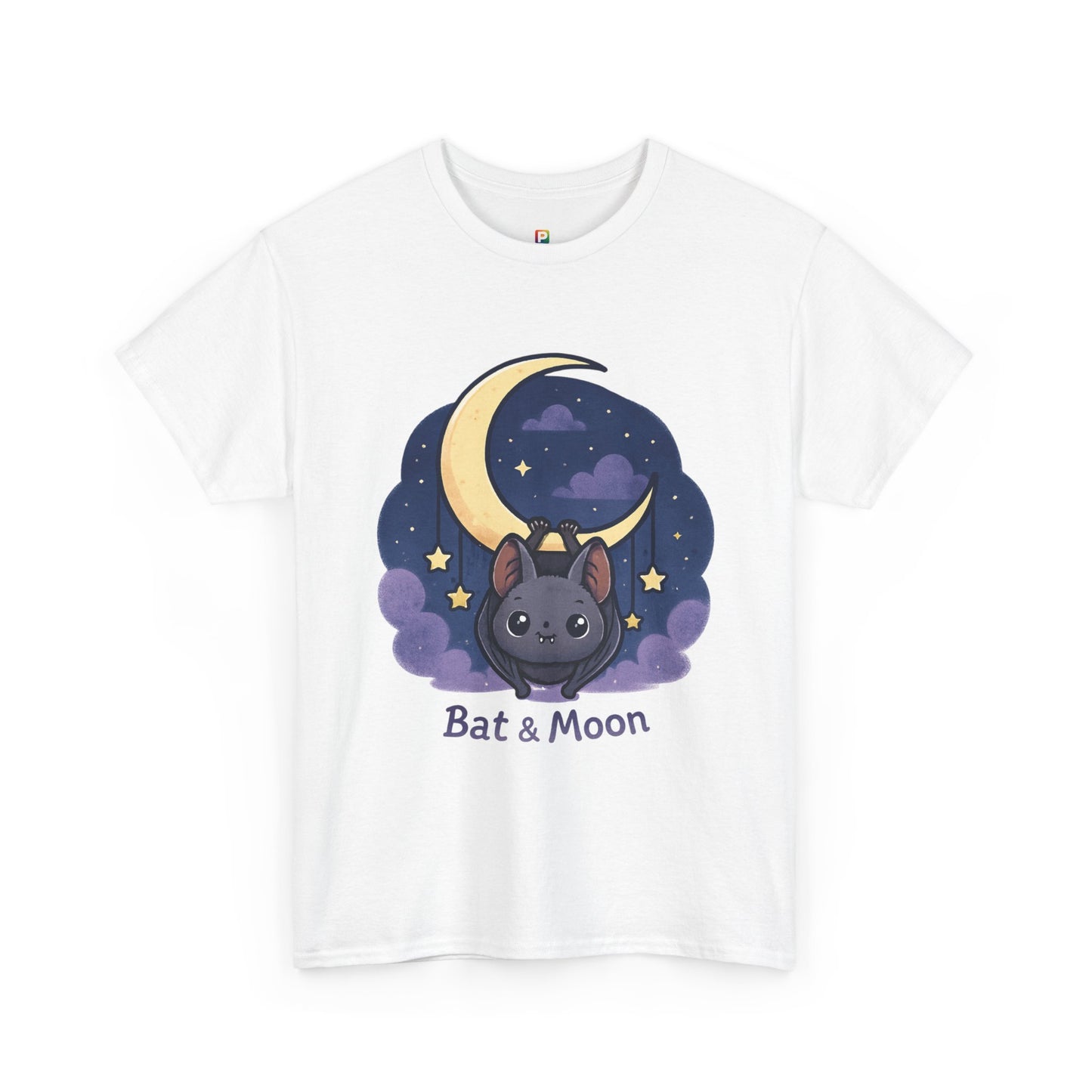 Cute Bat & Moon Unisex Tee for Dreamy Nights, Halloween T-Shirt, Magical Gift, Kids & Adults, Cozy Casual Outfit