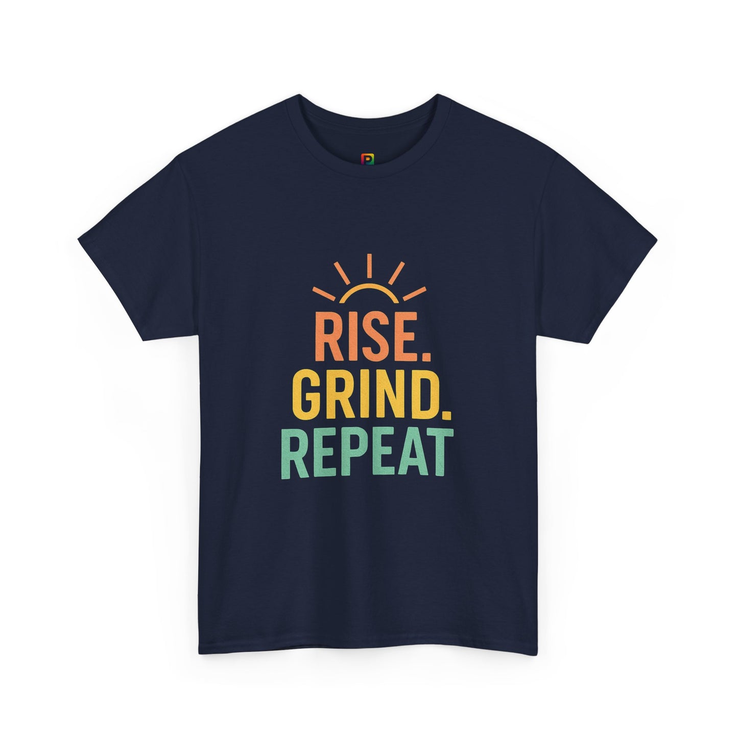 Stay Motivated with Our 'Rise. Grind. Repeat.' Unisex Heavy Cotton Tee - Perfect for Fitness Enthusiasts, Casual Wear, and Gift Ideas!
