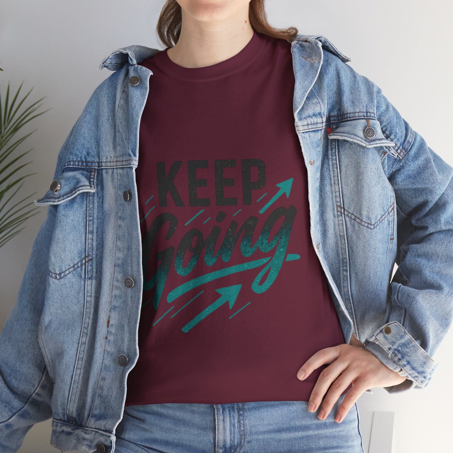 Motivational Unisex Heavy Cotton Tee - Keep Going, Inspirational Shirt, Gift for Friends, Positive Affirmation Apparel, Casual Wear