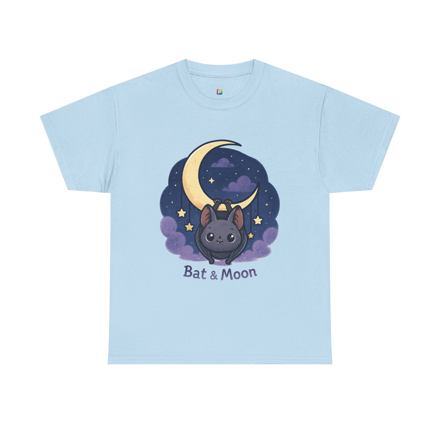 Cute Bat & Moon Unisex Tee for Dreamy Nights, Halloween T-Shirt, Magical Gift, Kids & Adults, Cozy Casual Outfit