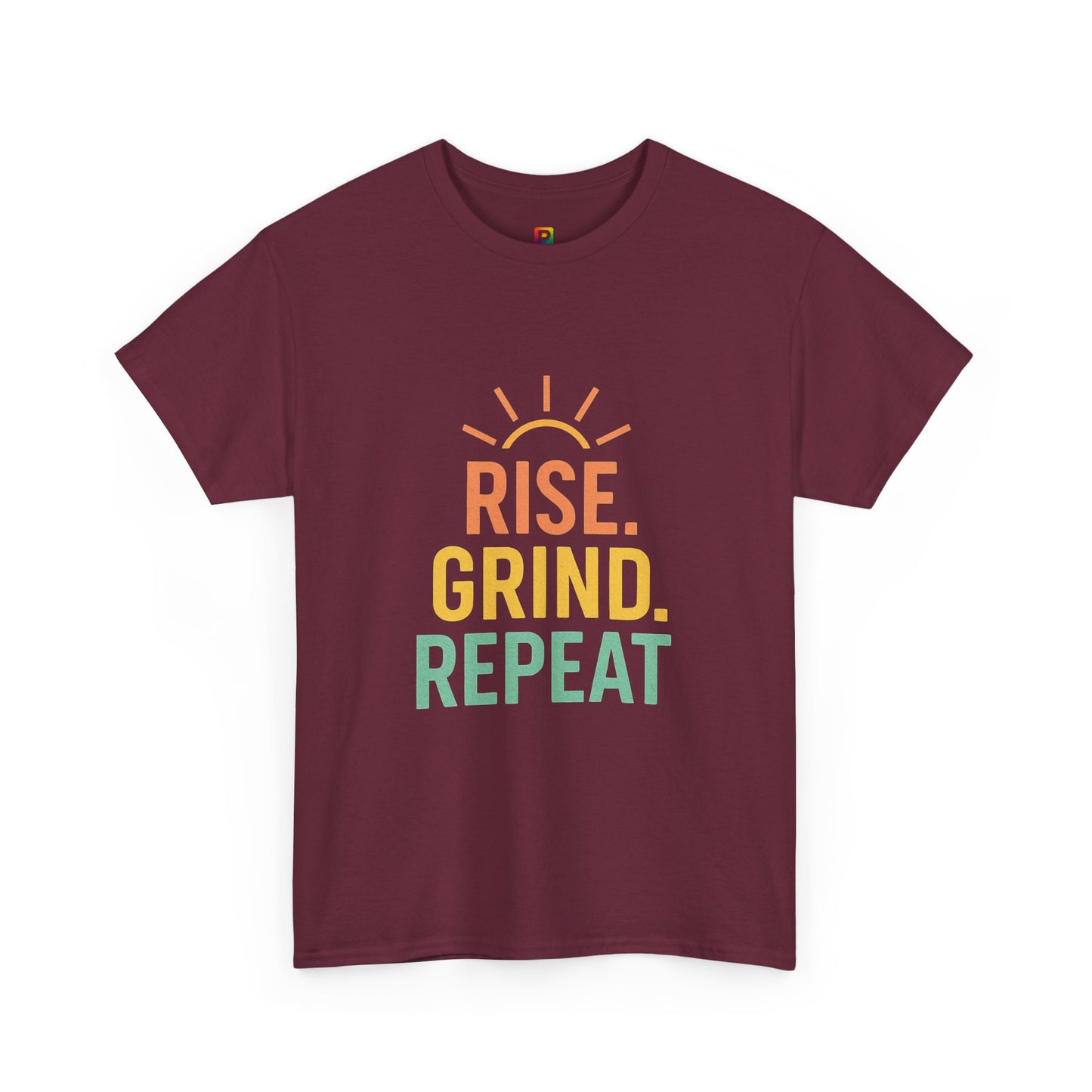 Stay Motivated with Our 'Rise. Grind. Repeat.' Unisex Heavy Cotton Tee - Perfect for Fitness Enthusiasts, Casual Wear, and Gift Ideas!