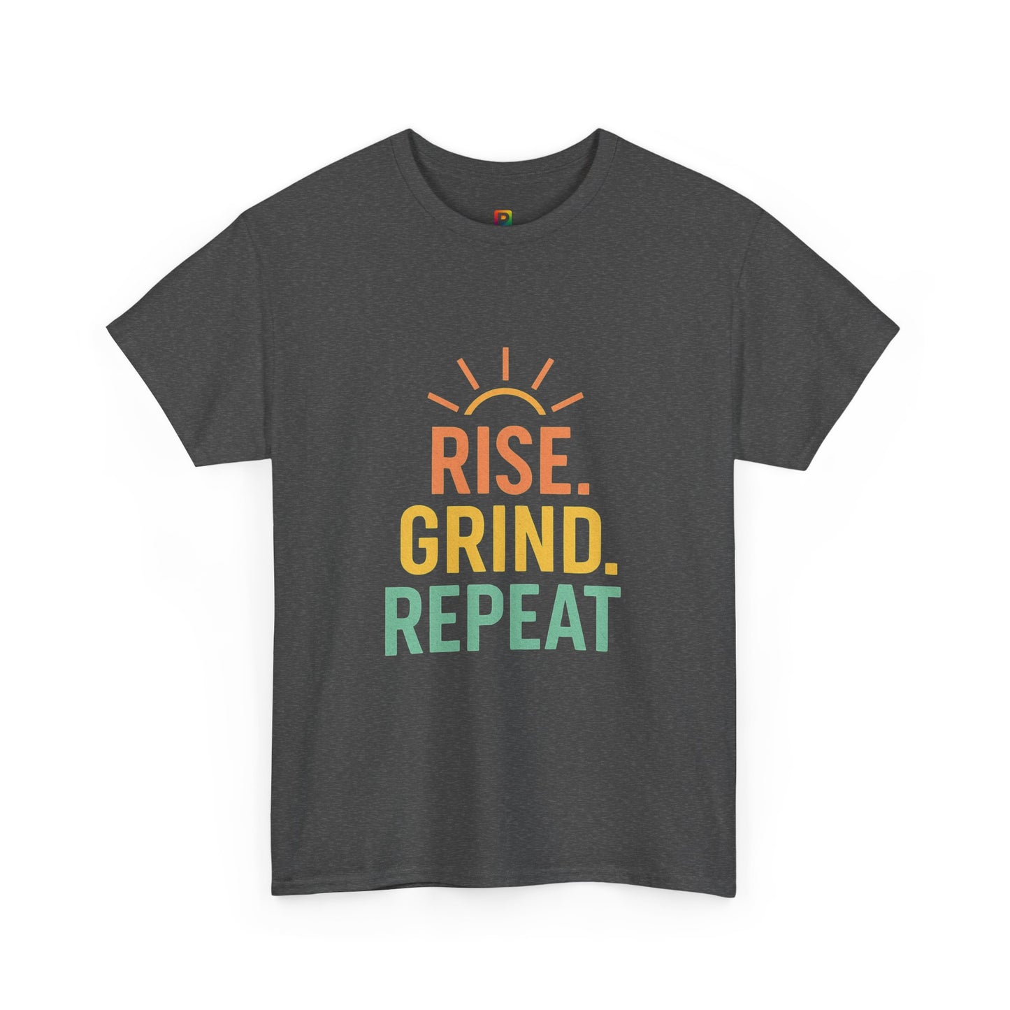 Stay Motivated with Our 'Rise. Grind. Repeat.' Unisex Heavy Cotton Tee - Perfect for Fitness Enthusiasts, Casual Wear, and Gift Ideas!
