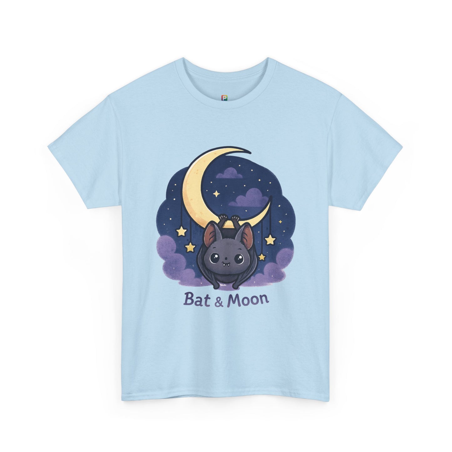Cute Bat & Moon Unisex Tee for Dreamy Nights, Halloween T-Shirt, Magical Gift, Kids & Adults, Cozy Casual Outfit