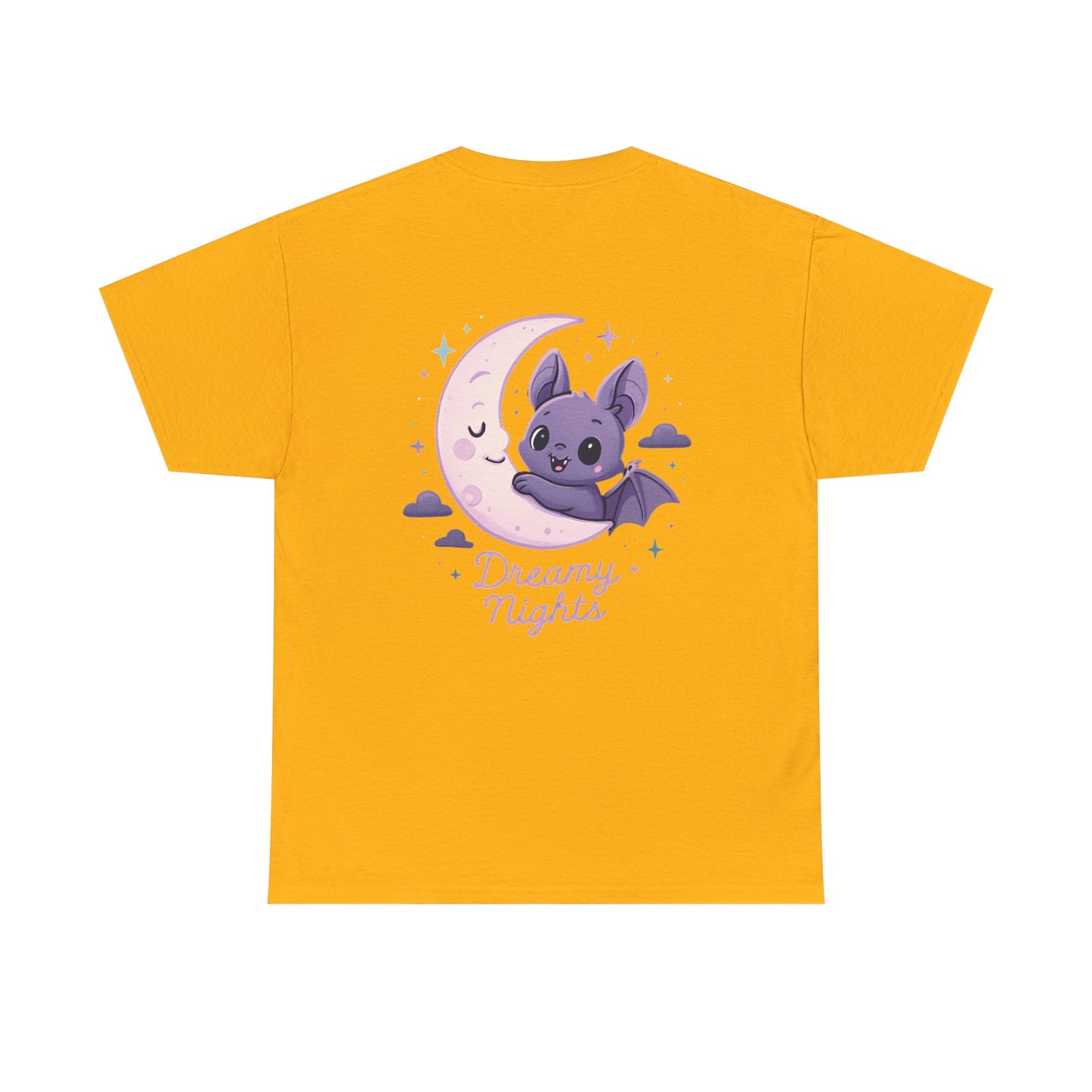 Cute Bat & Moon Unisex Tee for Dreamy Nights, Halloween T-Shirt, Magical Gift, Kids & Adults, Cozy Casual Outfit