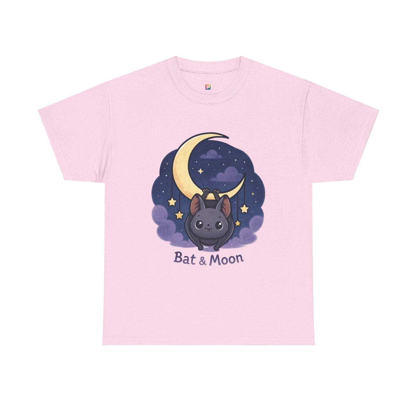 Cute Bat & Moon Unisex Tee for Dreamy Nights, Halloween T-Shirt, Magical Gift, Kids & Adults, Cozy Casual Outfit