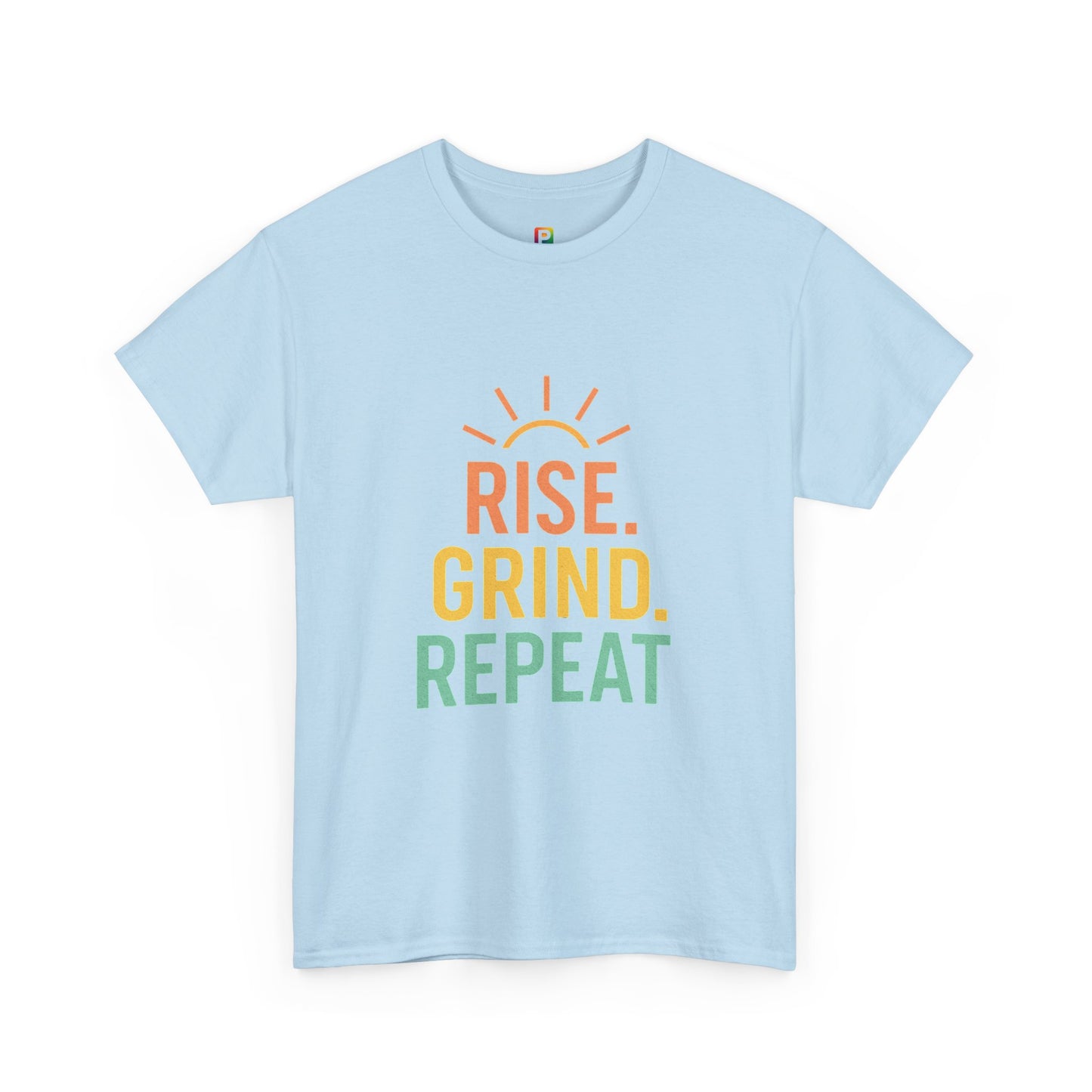 Stay Motivated with Our 'Rise. Grind. Repeat.' Unisex Heavy Cotton Tee - Perfect for Fitness Enthusiasts, Casual Wear, and Gift Ideas!