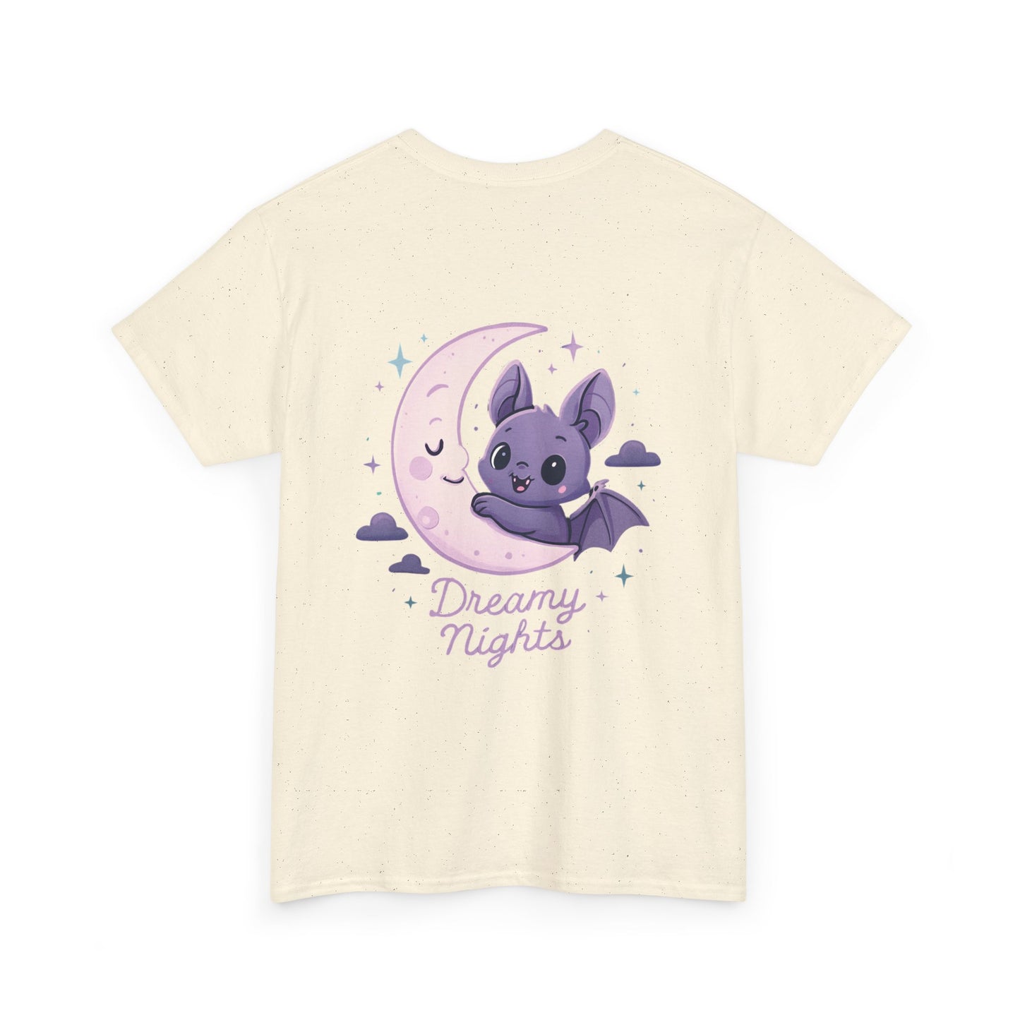Cute Bat & Moon Unisex Tee for Dreamy Nights, Halloween T-Shirt, Magical Gift, Kids & Adults, Cozy Casual Outfit