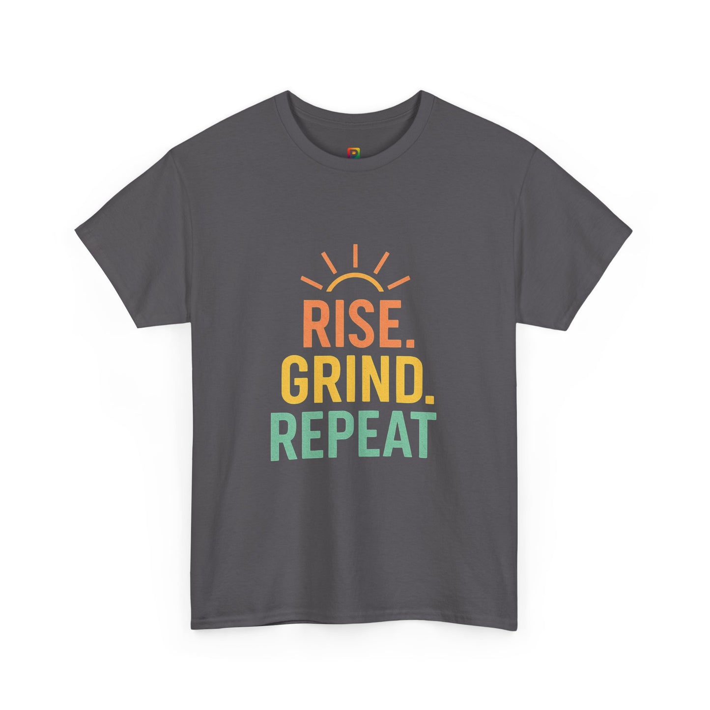 Stay Motivated with Our 'Rise. Grind. Repeat.' Unisex Heavy Cotton Tee - Perfect for Fitness Enthusiasts, Casual Wear, and Gift Ideas!