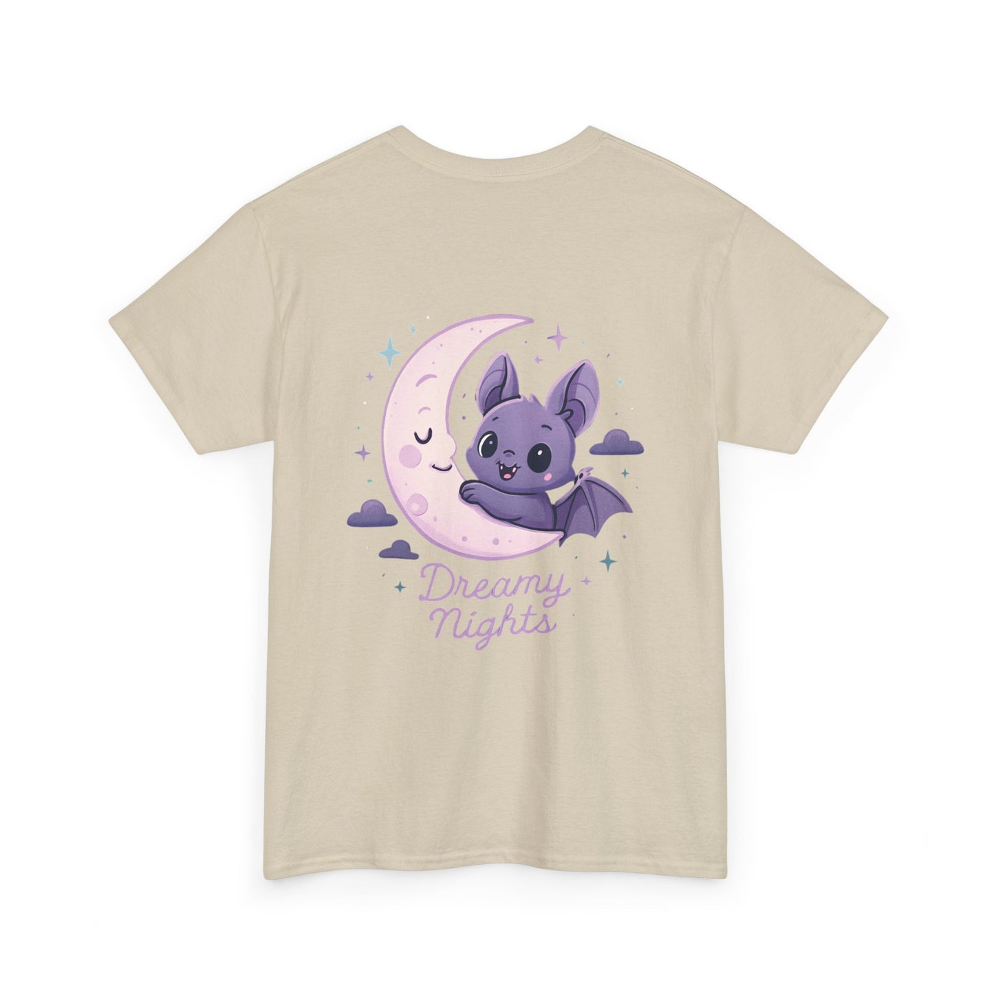 Cute Bat & Moon Unisex Tee for Dreamy Nights, Halloween T-Shirt, Magical Gift, Kids & Adults, Cozy Casual Outfit
