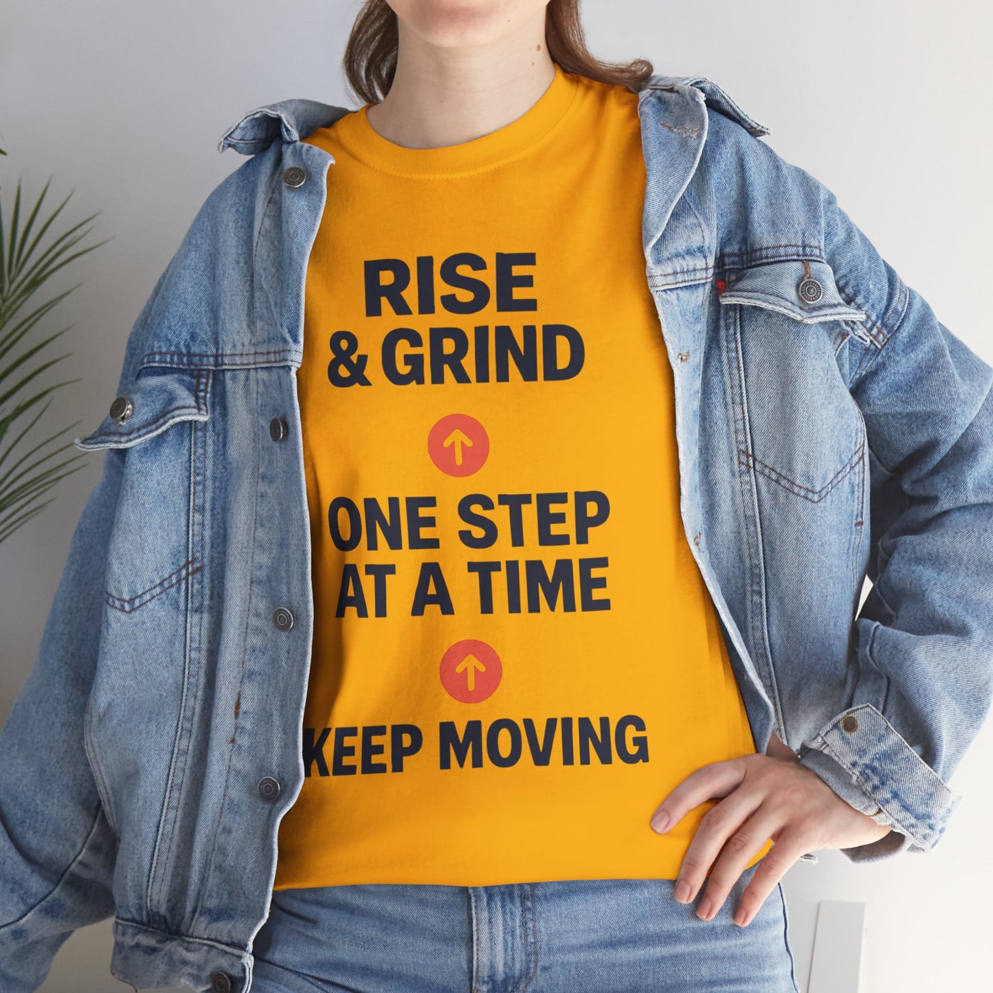 Motivational Unisex Tee | Rise & Grind, Workout Shirt, Inspirational Gift, Gym Top, Relaxed Fit, Daily Reminder