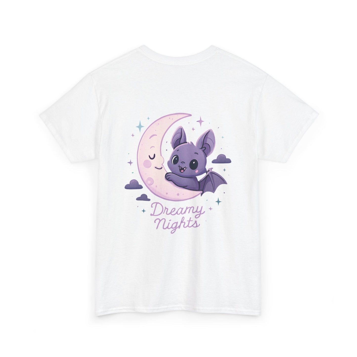 Cute Bat & Moon Unisex Tee for Dreamy Nights, Halloween T-Shirt, Magical Gift, Kids & Adults, Cozy Casual Outfit