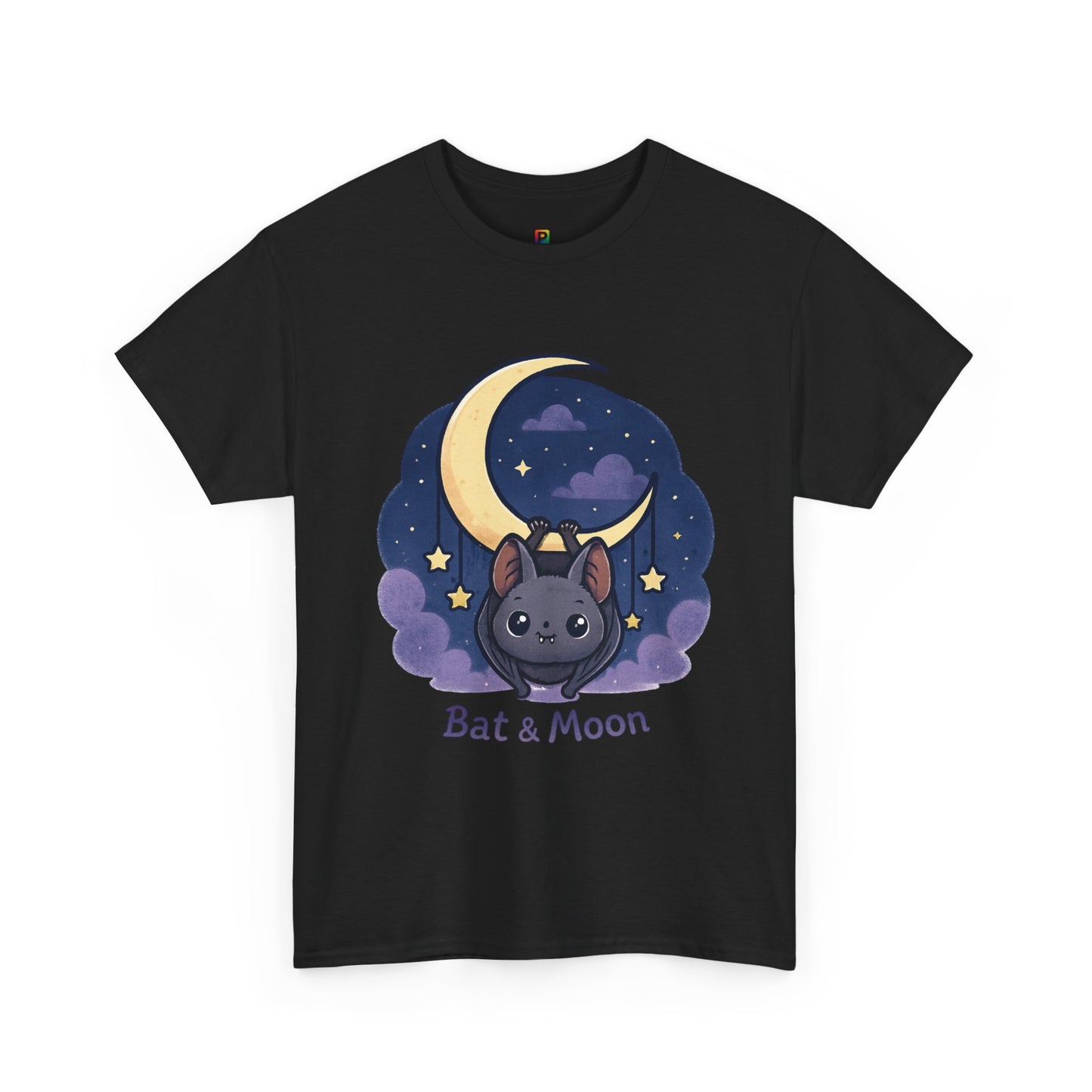 Cute Bat & Moon Unisex Tee for Dreamy Nights, Halloween T-Shirt, Magical Gift, Kids & Adults, Cozy Casual Outfit