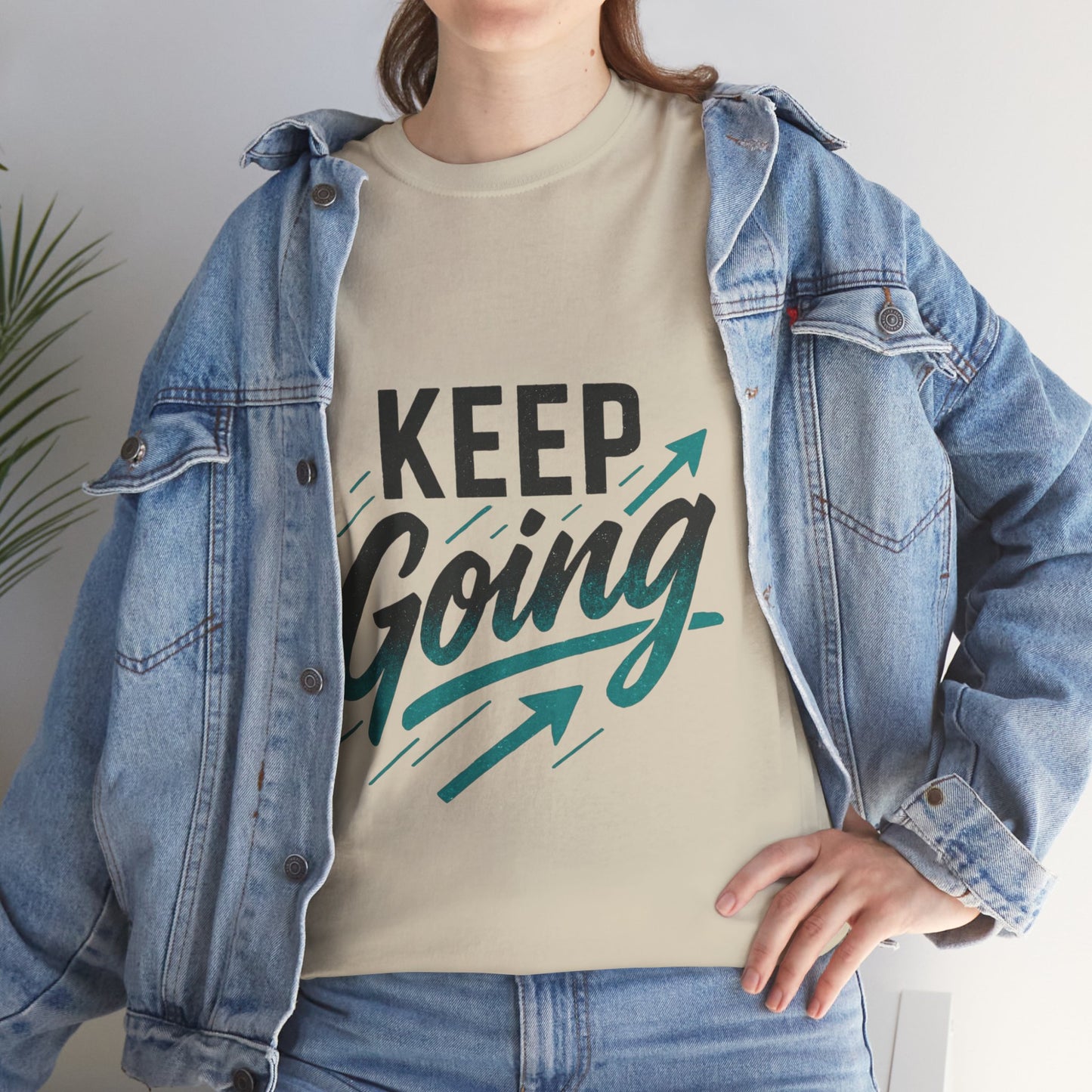 Motivational Unisex Heavy Cotton Tee - Keep Going, Inspirational Shirt, Gift for Friends, Positive Affirmation Apparel, Casual Wear