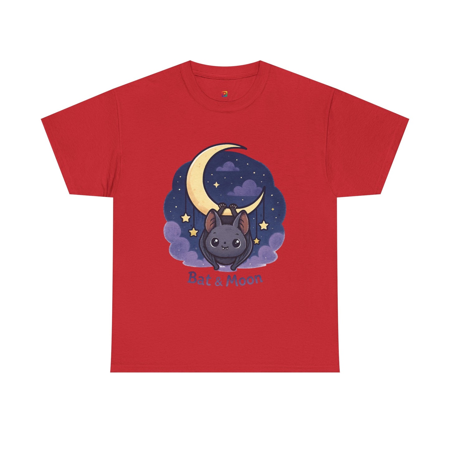 Cute Bat & Moon Unisex Tee for Dreamy Nights, Halloween T-Shirt, Magical Gift, Kids & Adults, Cozy Casual Outfit