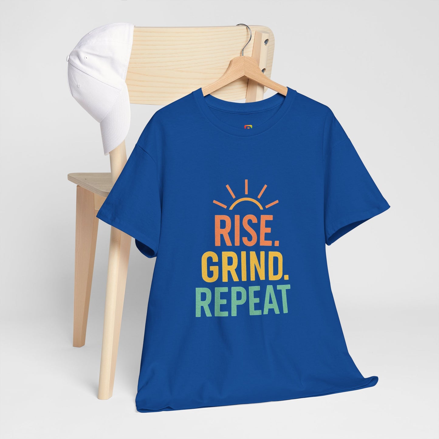Stay Motivated with Our 'Rise. Grind. Repeat.' Unisex Heavy Cotton Tee - Perfect for Fitness Enthusiasts, Casual Wear, and Gift Ideas!