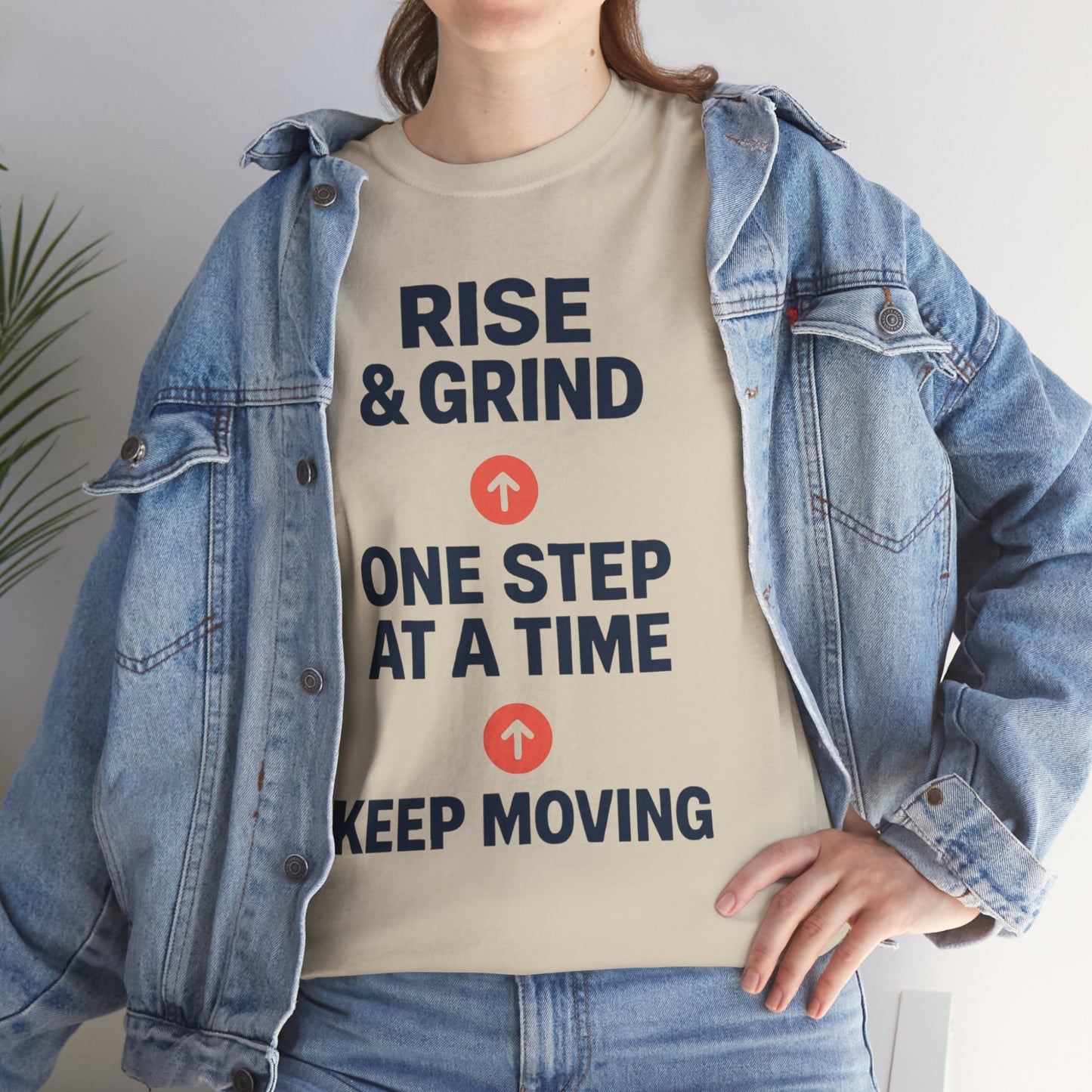 Motivational Unisex Tee | Rise & Grind, Workout Shirt, Inspirational Gift, Gym Top, Relaxed Fit, Daily Reminder