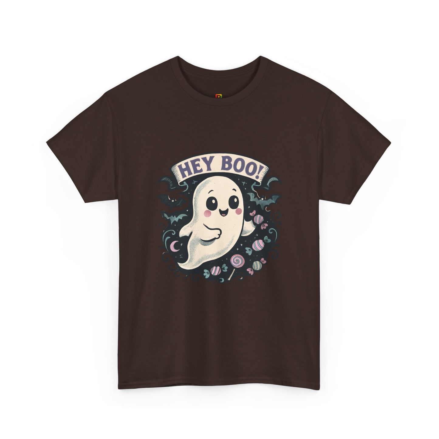 Halloween Ghost Tee, Unisex Cotton Shirt, Spooky Costume, Trick or Treat Apparel, Here for the Boos, Hey Boo Graphic Top