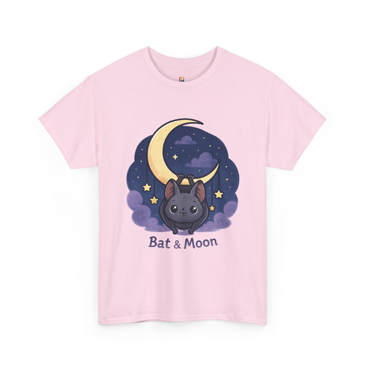 Cute Bat & Moon Unisex Tee for Dreamy Nights, Halloween T-Shirt, Magical Gift, Kids & Adults, Cozy Casual Outfit