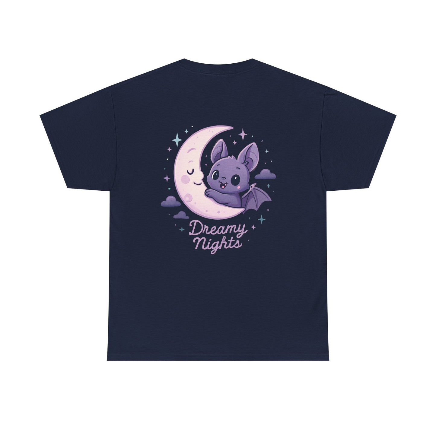 Cute Bat & Moon Unisex Tee for Dreamy Nights, Halloween T-Shirt, Magical Gift, Kids & Adults, Cozy Casual Outfit