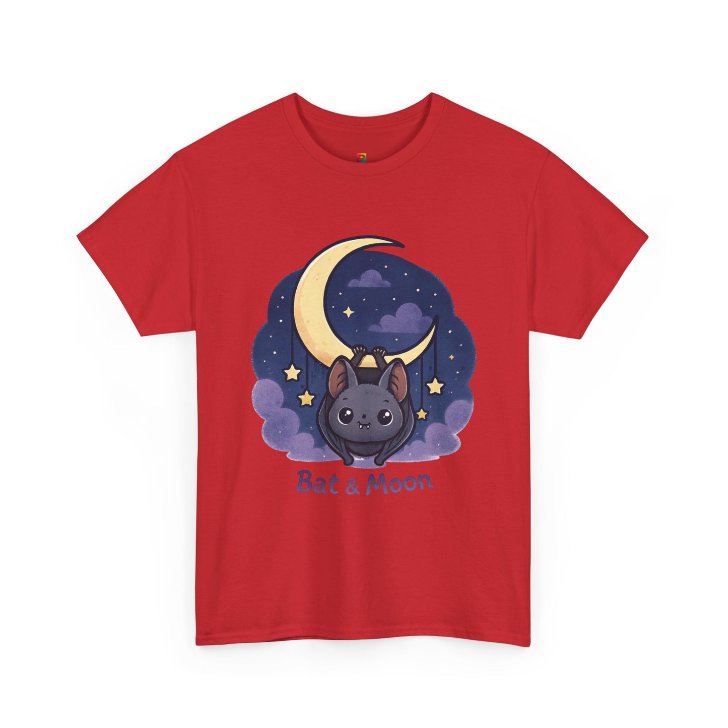 Cute Bat & Moon Unisex Tee for Dreamy Nights, Halloween T-Shirt, Magical Gift, Kids & Adults, Cozy Casual Outfit