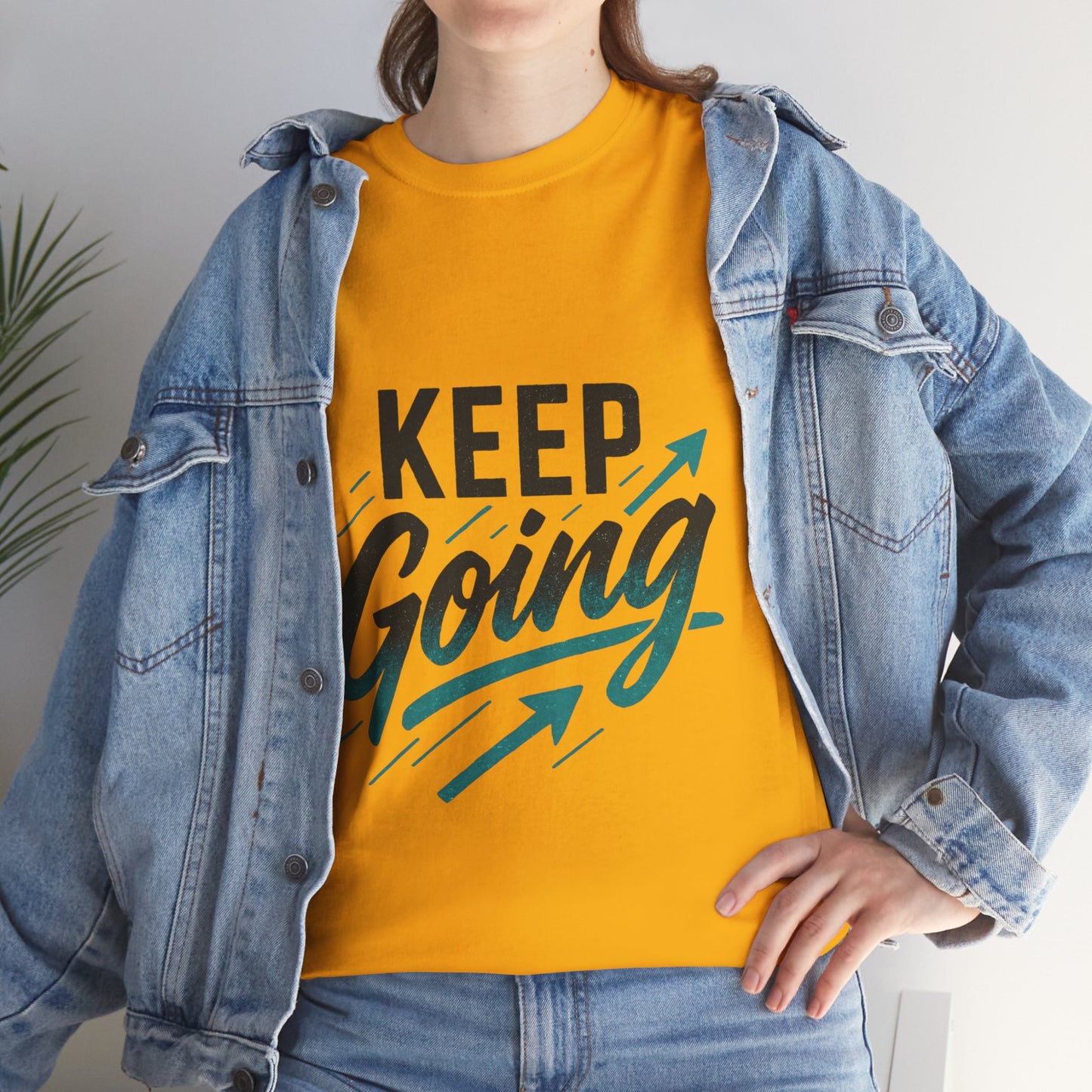 Motivational Unisex Heavy Cotton Tee - Keep Going, Inspirational Shirt, Gift for Friends, Positive Affirmation Apparel, Casual Wear
