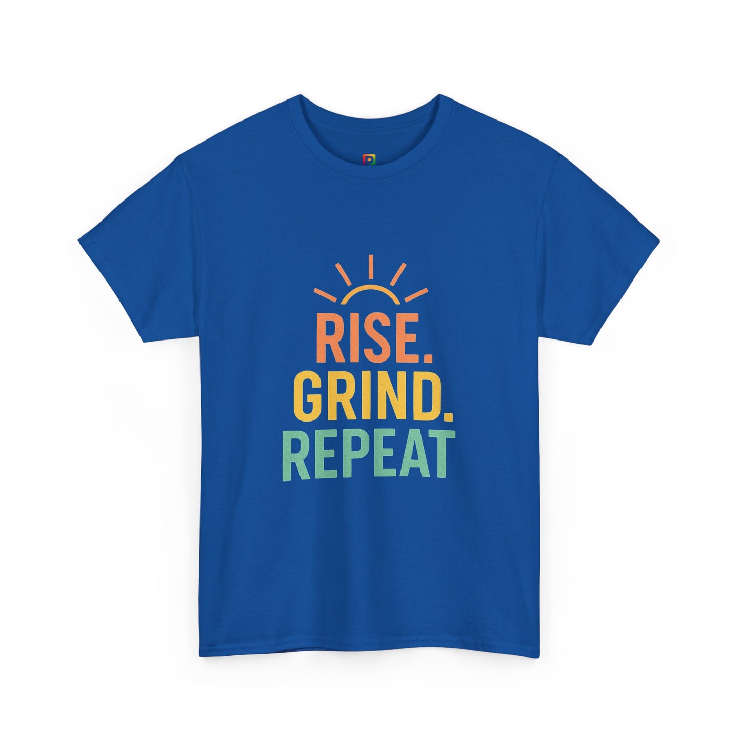 Stay Motivated with Our 'Rise. Grind. Repeat.' Unisex Heavy Cotton Tee - Perfect for Fitness Enthusiasts, Casual Wear, and Gift Ideas!
