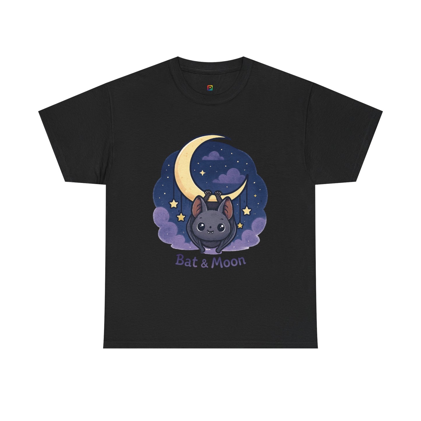 Cute Bat & Moon Unisex Tee for Dreamy Nights, Halloween T-Shirt, Magical Gift, Kids & Adults, Cozy Casual Outfit
