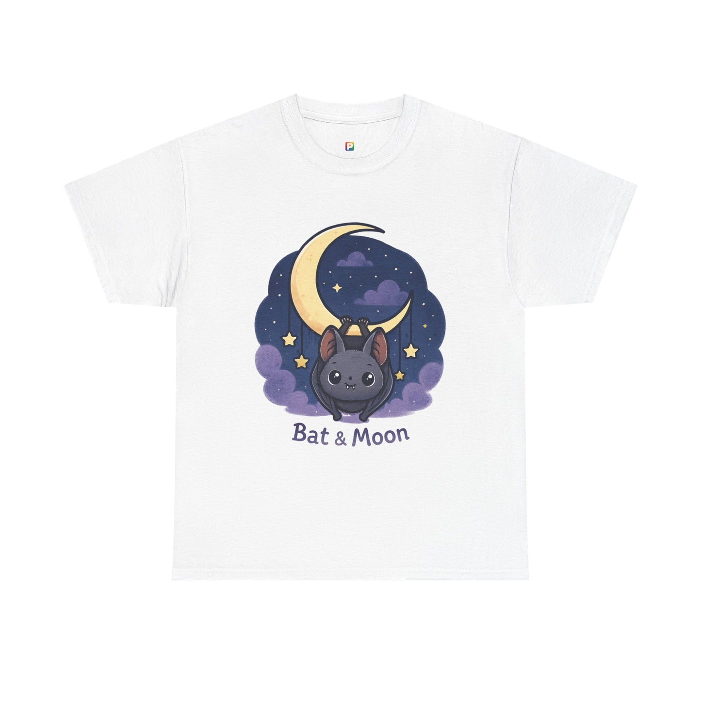 Cute Bat & Moon Unisex Tee for Dreamy Nights, Halloween T-Shirt, Magical Gift, Kids & Adults, Cozy Casual Outfit