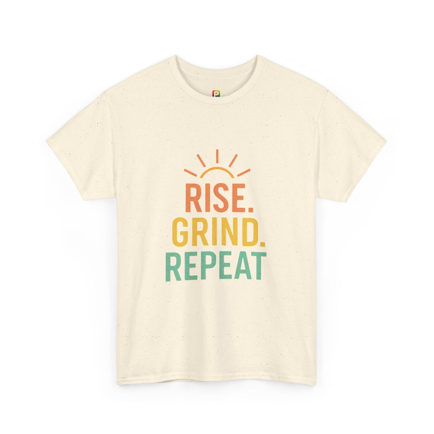 Stay Motivated with Our 'Rise. Grind. Repeat.' Unisex Heavy Cotton Tee - Perfect for Fitness Enthusiasts, Casual Wear, and Gift Ideas!