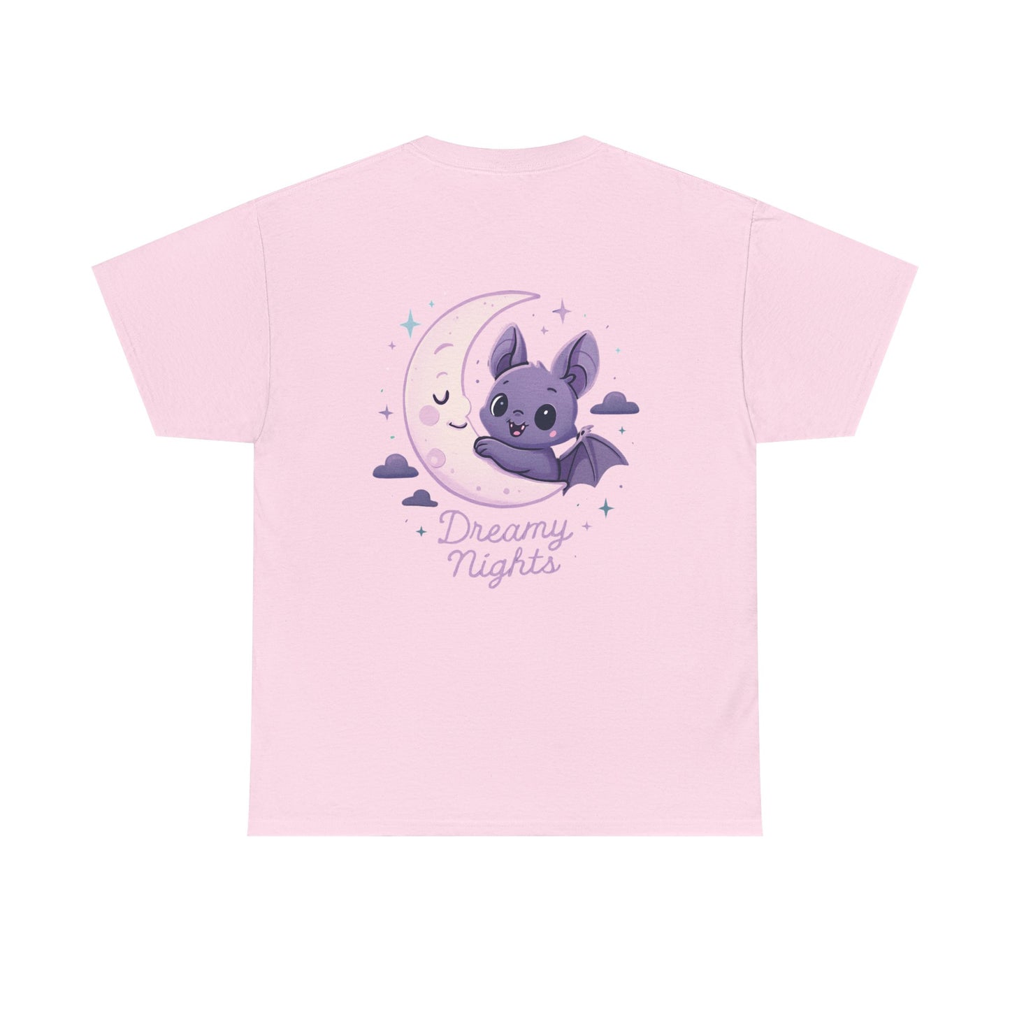 Cute Bat & Moon Unisex Tee for Dreamy Nights, Halloween T-Shirt, Magical Gift, Kids & Adults, Cozy Casual Outfit