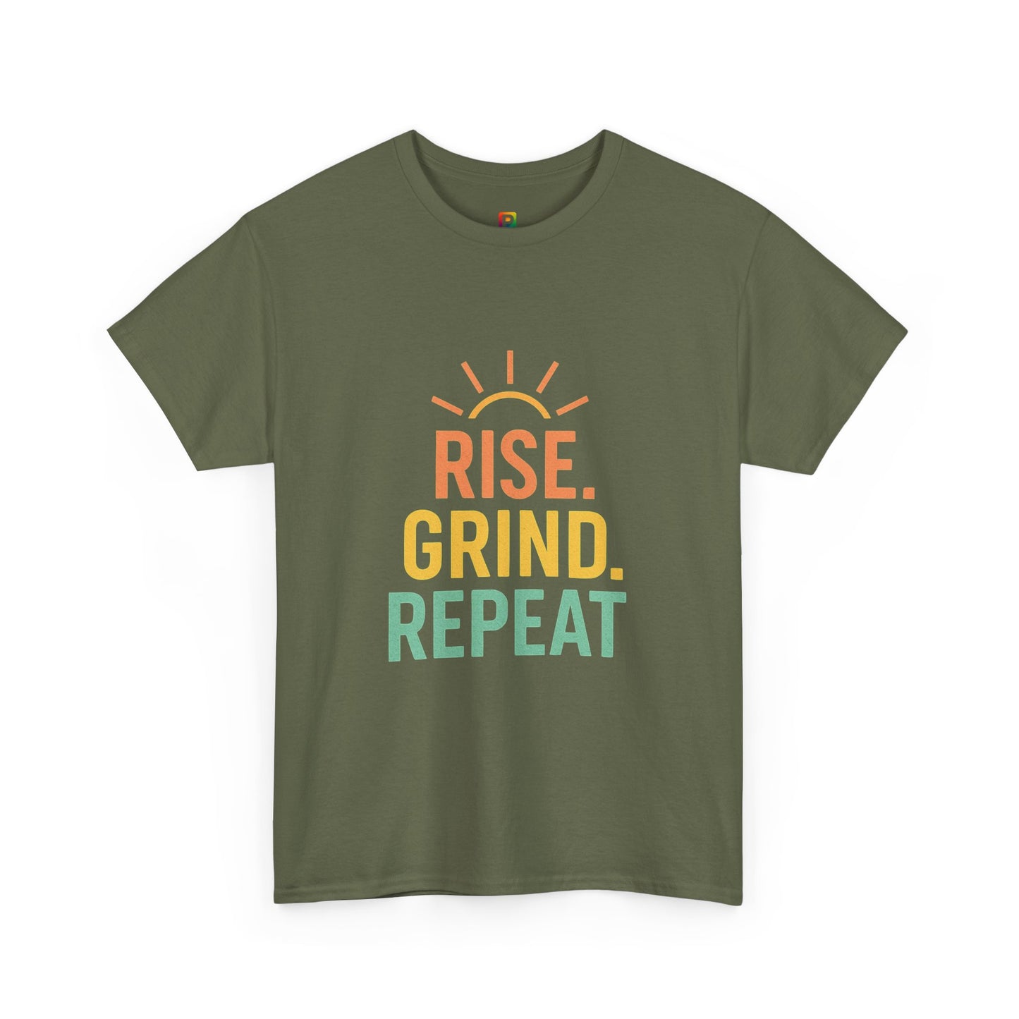 Stay Motivated with Our 'Rise. Grind. Repeat.' Unisex Heavy Cotton Tee - Perfect for Fitness Enthusiasts, Casual Wear, and Gift Ideas!