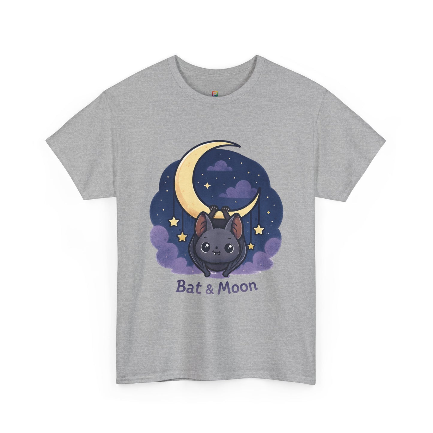 Cute Bat & Moon Unisex Tee for Dreamy Nights, Halloween T-Shirt, Magical Gift, Kids & Adults, Cozy Casual Outfit