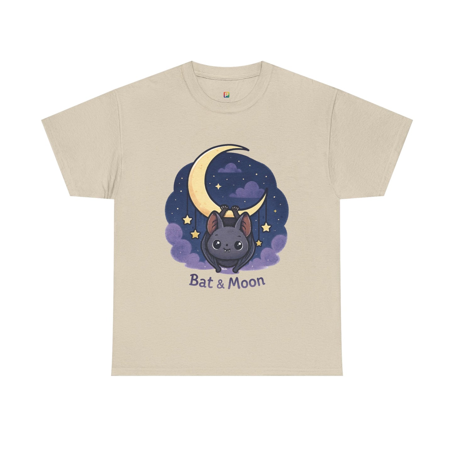 Cute Bat & Moon Unisex Tee for Dreamy Nights, Halloween T-Shirt, Magical Gift, Kids & Adults, Cozy Casual Outfit