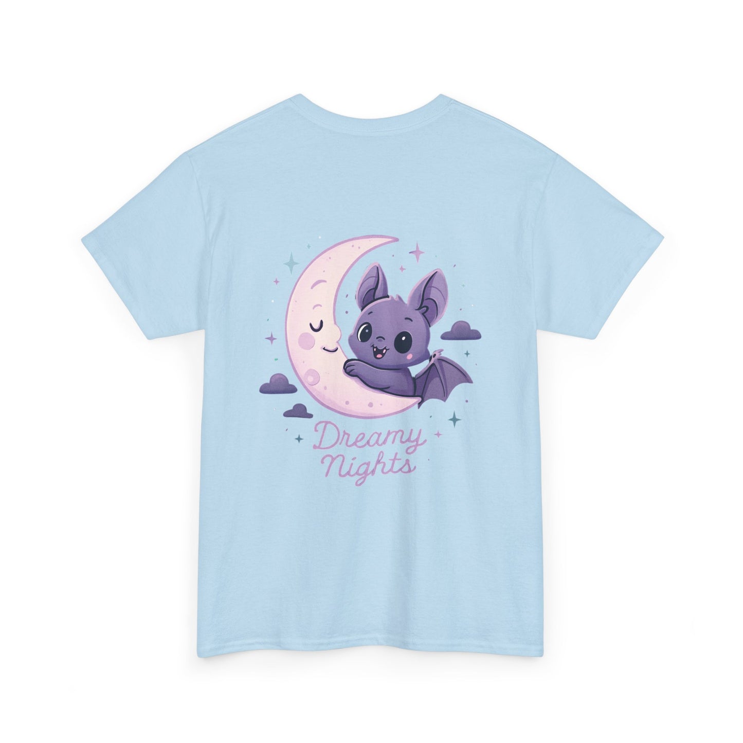 Cute Bat & Moon Unisex Tee for Dreamy Nights, Halloween T-Shirt, Magical Gift, Kids & Adults, Cozy Casual Outfit