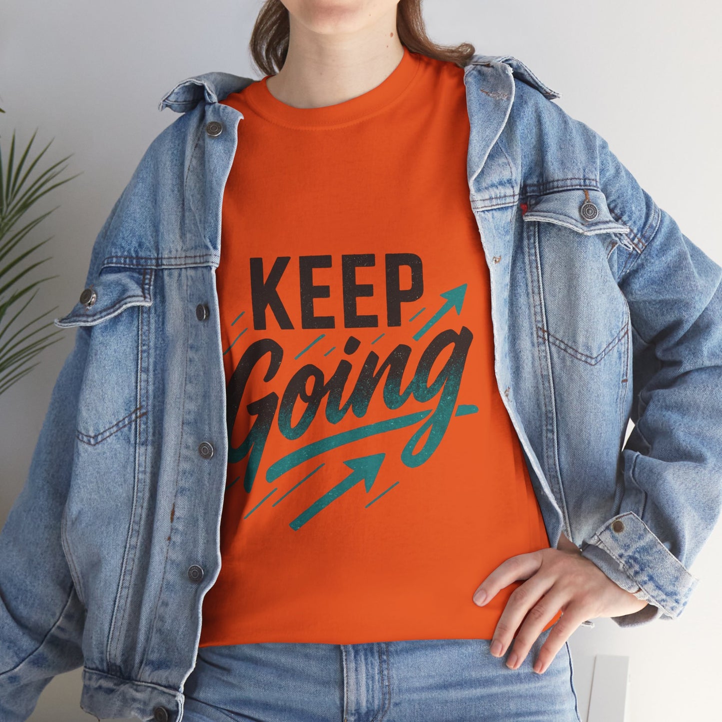 Motivational Unisex Heavy Cotton Tee - Keep Going, Inspirational Shirt, Gift for Friends, Positive Affirmation Apparel, Casual Wear