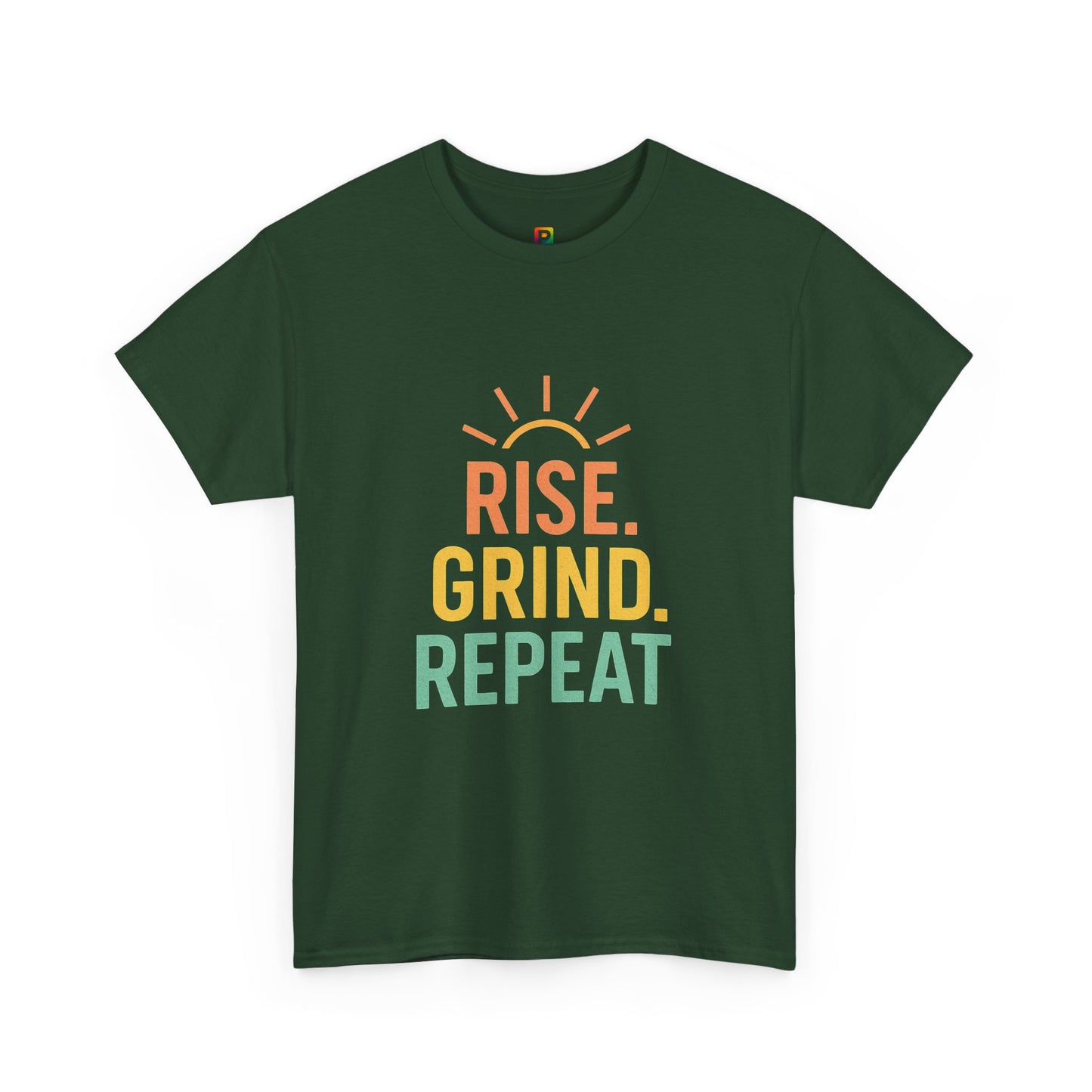 Stay Motivated with Our 'Rise. Grind. Repeat.' Unisex Heavy Cotton Tee - Perfect for Fitness Enthusiasts, Casual Wear, and Gift Ideas!