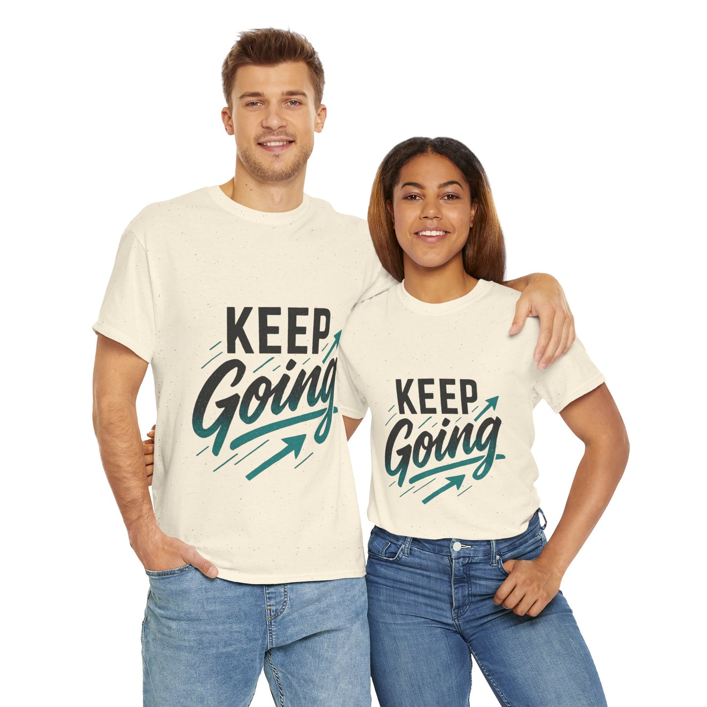 Motivational Unisex Heavy Cotton Tee - Keep Going, Inspirational Shirt, Gift for Friends, Positive Affirmation Apparel, Casual Wear